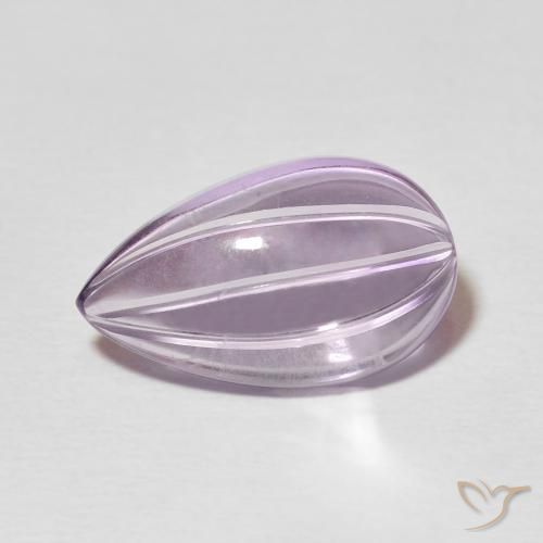 Amatista Violeta rosáceo claro natural de 4.77 ct, En forma de pera, Transparente