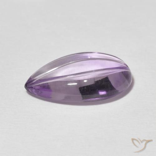Amatista Violeta rosáceo claro natural de 4.77 ct, En forma de pera, Transparente