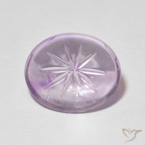 Amatista Violeta claro natural de 7.39 ct, Ovalada, Transparente
