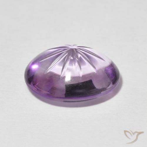 Amatista Violeta claro natural de 7.39 ct, Ovalada, Transparente