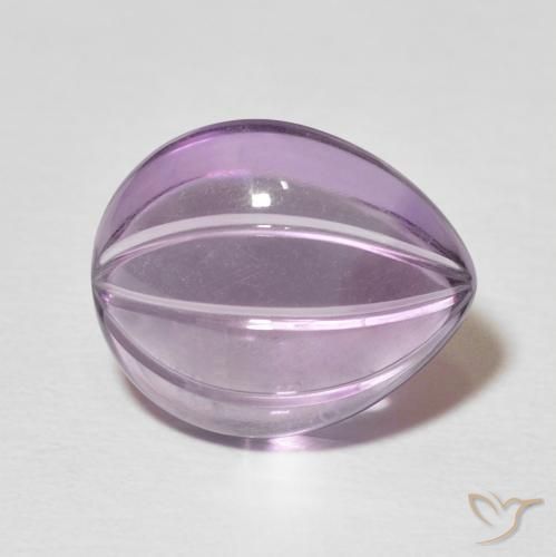 Amatista Violeta claro natural de 7.65 ct, En forma de pera, Transparente