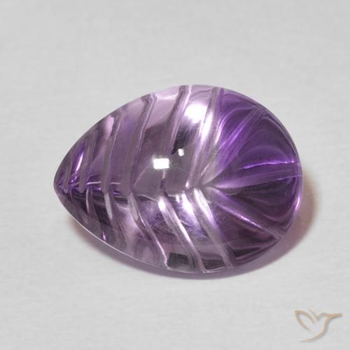 Amatista Violeta medio natural de 6.63 ct, En forma de pera, Transparente