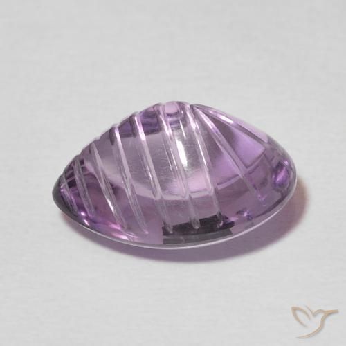 Amatista Violeta medio natural de 6.63 ct, En forma de pera, Transparente