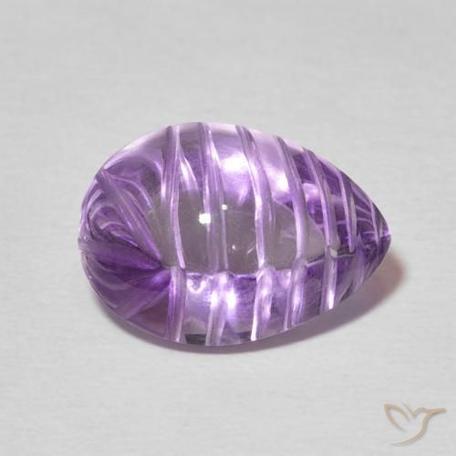Amatista Violeta medio natural de 5.42 ct, En forma de pera, Transparente