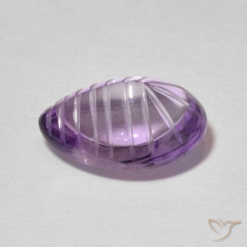 Amatista Violeta medio natural de 5.42 ct, En forma de pera, Transparente