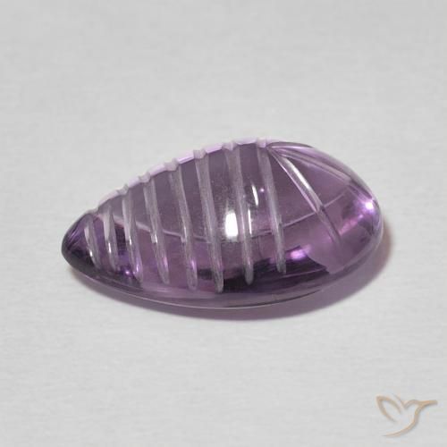 Amatista Violeta medio natural de 5.48 ct, En forma de pera, Transparente