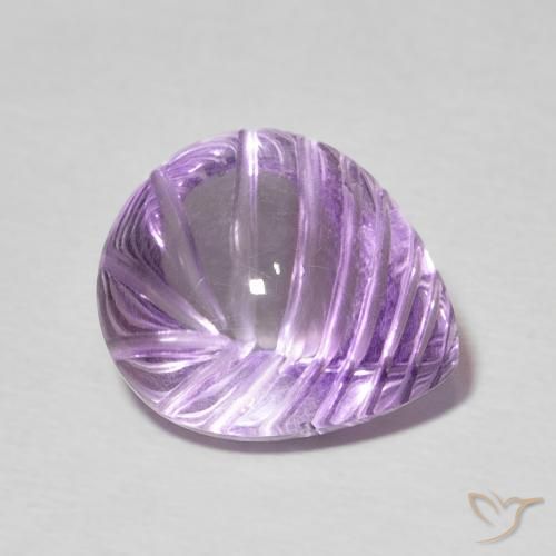 Amatista Violeta medio natural de 6.82 ct, En forma de pera, Transparente