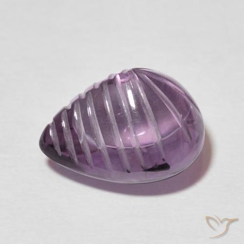 Amatista Malva intenso natural de 7.04 ct, En forma de pera, Transparente