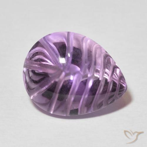 Amatista Medium Dark-Violet natural de 7.68 ct, En forma de pera, Transparente