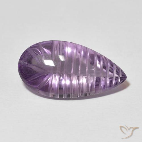 Amatista Violeta medio natural de 8.83 ct, En forma de pera, Transparente