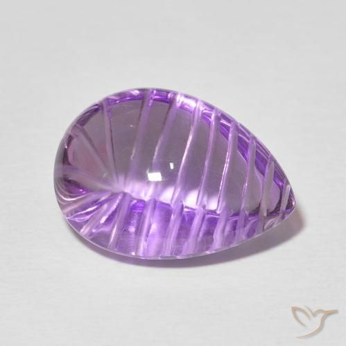 Amatista Violeta rosáceo oscuro natural de 9.04 ct, En forma de pera, Transparente