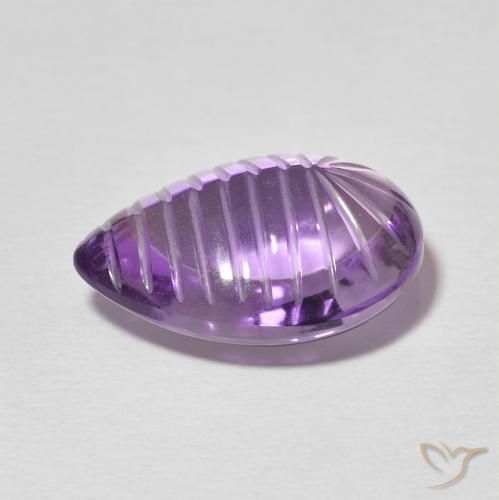 Amatista Violeta rosáceo oscuro natural de 9.04 ct, En forma de pera, Transparente