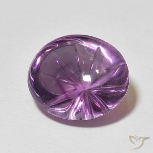 Amatista Violeta medio natural de 7.79 ct, Ovalada, Transparente