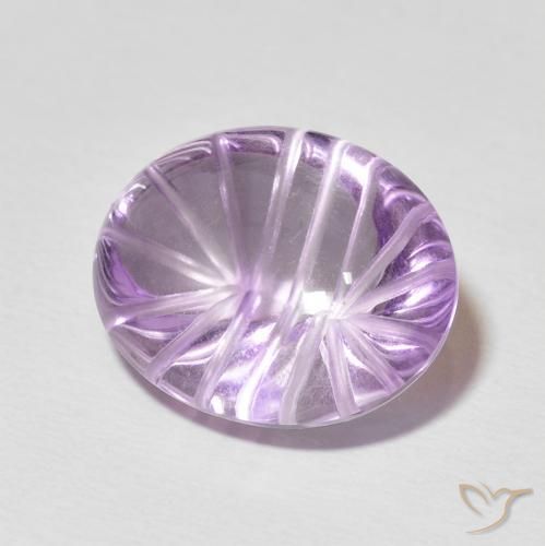 Amatista Violeta rosado medio natural de 11.16 ct, Ovalada, Transparente