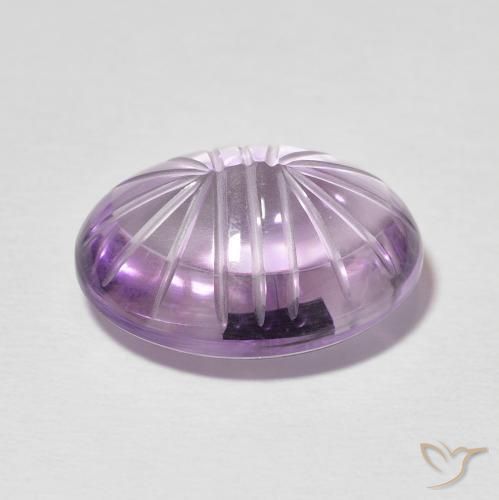 Amatista Violeta rosado medio natural de 11.16 ct, Ovalada, Transparente