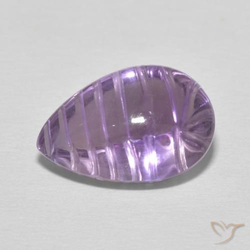 5.34ct Natural Medium Light Purplish-Violet Amatista, En forma de pera, Transparente