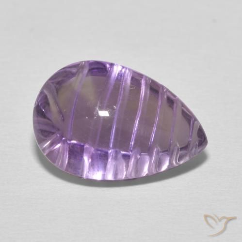 Amatista Medium Light Purplish-Violet natural de 5.34 ct, En forma de pera, Transparente