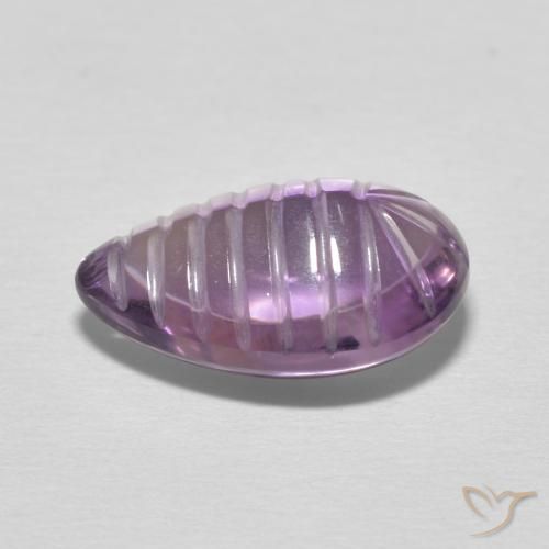 Amatista Medium Light Purplish-Violet natural de 5.34 ct, En forma de pera, Transparente