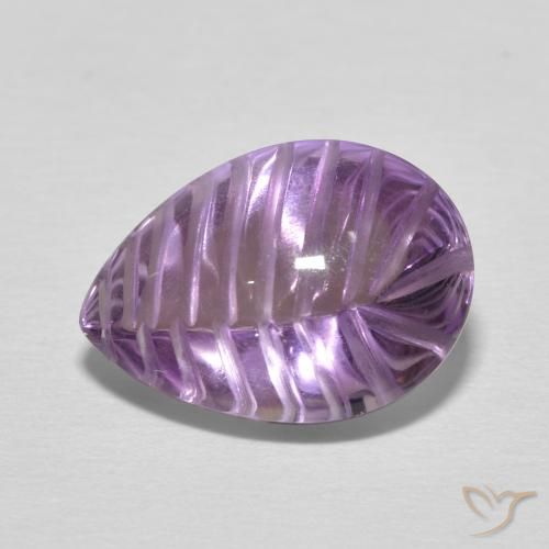 Amatista Medium Light Purplish-Violet natural de 5.17 ct, En forma de pera, Transparente
