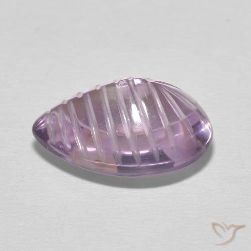 Amatista Medium Light Purplish-Violet natural de 5.17 ct, En forma de pera, Transparente