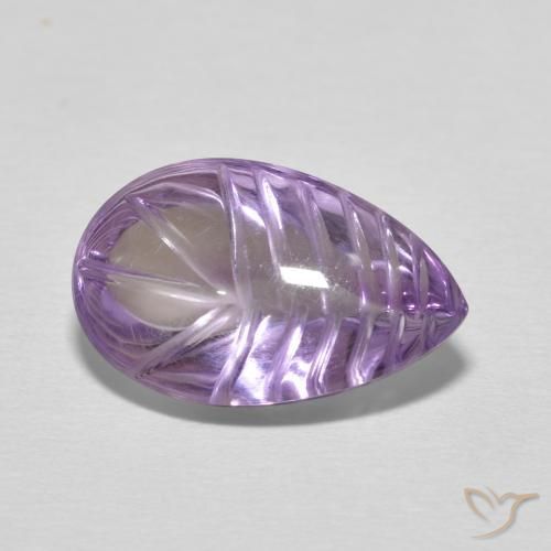 Amatista Medium Light Purplish-Violet natural de 6.21 ct, En forma de pera, Transparente