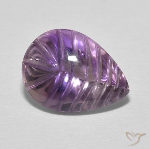Amatista Rosado-violeta medio natural de 5.44 ct, En forma de pera, Transparente