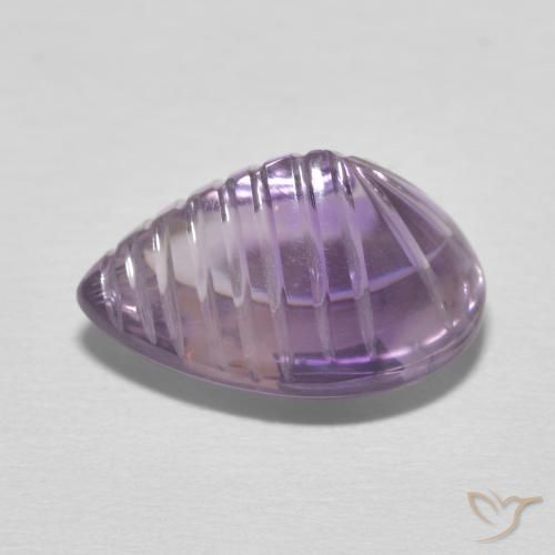 Amatista Rosado-violeta medio natural de 5.44 ct, En forma de pera, Transparente
