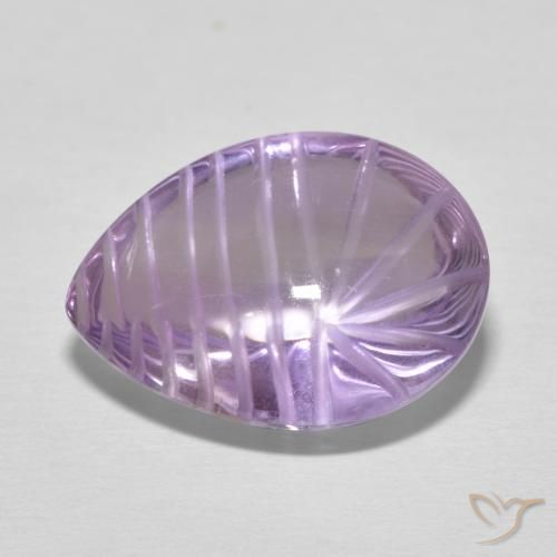 Amatista Violeta rosado natural de 9.08 ct, En forma de pera, Transparente
