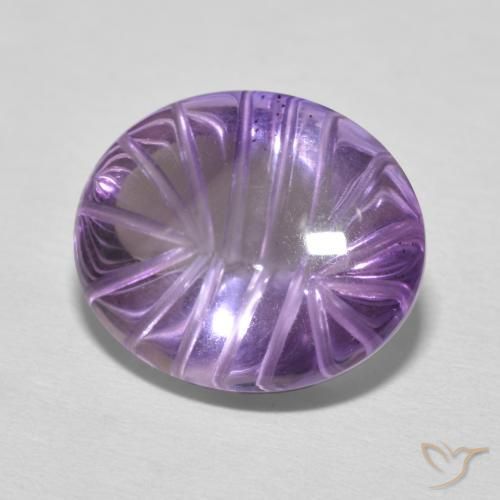 Amatista Violeta iris natural de 8.79 ct, Ovalada, Transparente