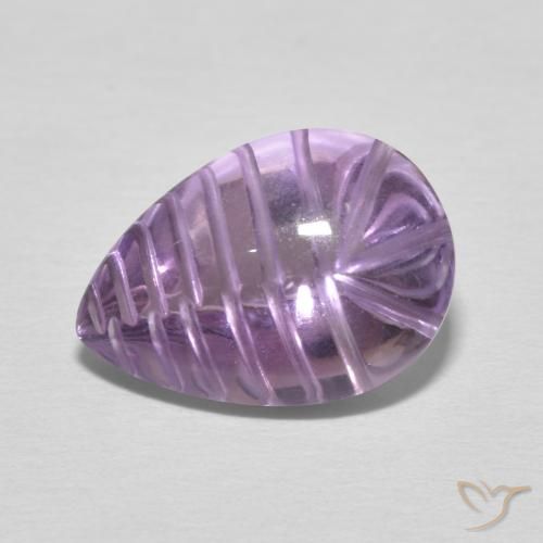 5.55ct Natural Violeta medio claro Amatista, En forma de pera, Transparente