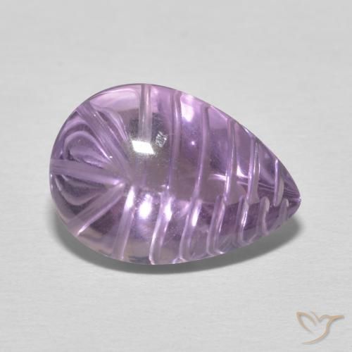 Amatista Violeta medio claro natural de 5.55 ct, En forma de pera, Transparente