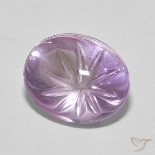 Amatista Orquídea natural de 6.31 ct, Ovalada, Transparente