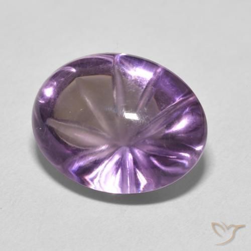 Amatista Medium Light Purplish-Violet natural de 10.21 ct, Ovalada, Transparente