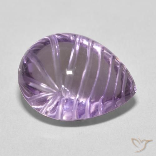 Amatista Violeta medio natural de 10.80 ct, En forma de pera, Transparente