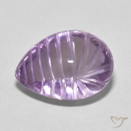 Amatista Violeta medio natural de 10.80 ct, En forma de pera, Transparente