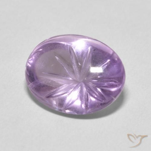 Amatista Medium Light Purplish-Violet natural de 5.74 ct, Ovalada, Transparente