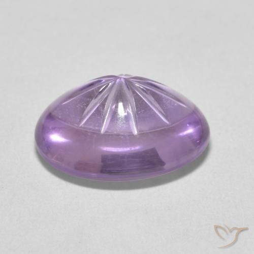Amatista Medium Light Purplish-Violet natural de 5.74 ct, Ovalada, Transparente
