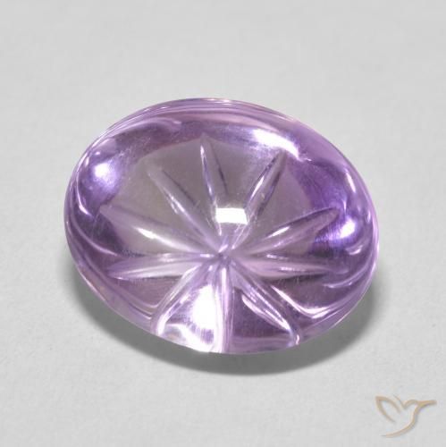 Amatista Medium Light Purplish-Violet natural de 8.86 ct, Ovalada, Transparente