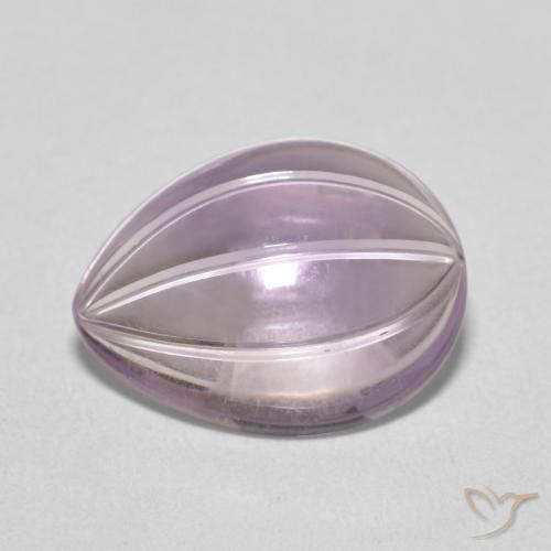 5.27ct Natural Light Grayish Pink-Violet Amatista, En forma de pera, Transparente