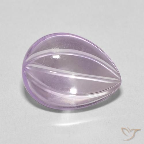 Amatista Violeta-rosado claro natural de 4.16 ct, En forma de pera, Transparente