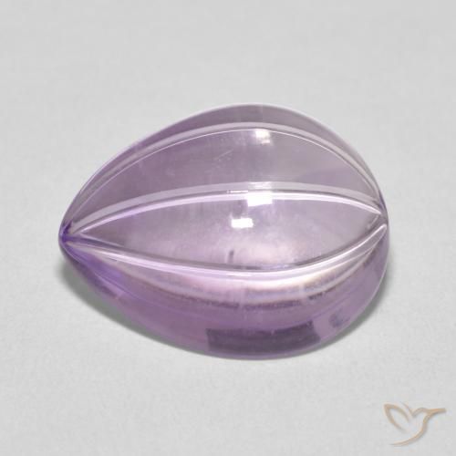 8.27ct Natural Light Grayish Pink-Violet Amatista, En forma de pera, Transparente