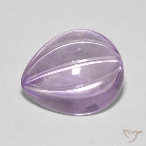 6.78ct Natural Light Grayish Pink-Violet Amatista, En forma de pera, Transparente