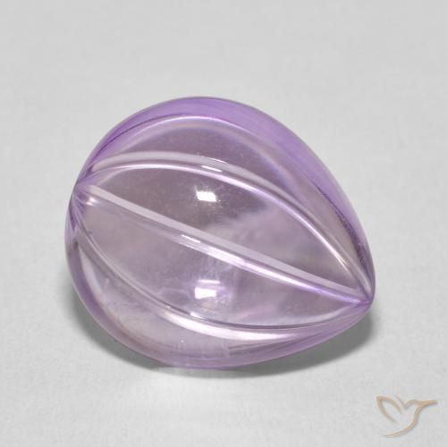 Amatista Light Grayish Pink-Violet natural de 6.78 ct, En forma de pera, Transparente