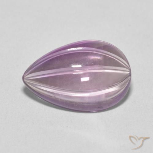 4.08ct Natural Light Grayish Pink-Violet Amatista, En forma de pera, Transparente
