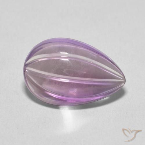 Amatista Light Grayish Pink-Violet natural de 4.08 ct, En forma de pera, Transparente