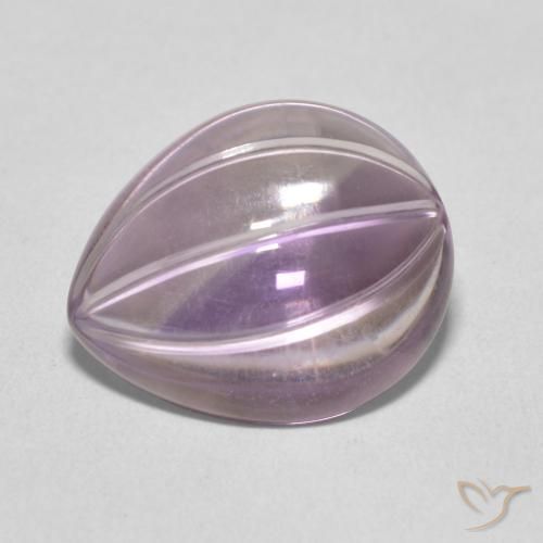 7.52ct Natural Light Grayish Pink-Violet Amatista, En forma de pera, Transparente