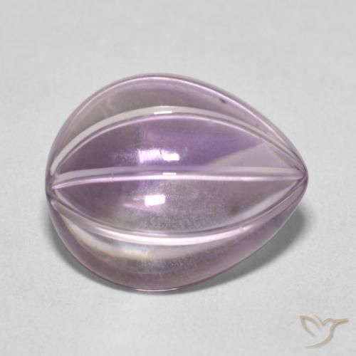 Amatista Light Grayish Pink-Violet natural de 7.52 ct, En forma de pera, Transparente