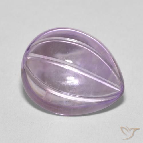 Amatista Violeta grisáceo claro natural de 7.76 ct, En forma de pera, Transparente