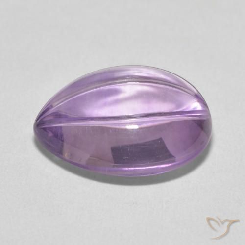 Amatista Violeta grisáceo claro natural de 7.76 ct, En forma de pera, Transparente