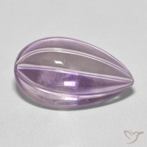 Amatista Violeta claro natural de 9.89 ct, En forma de pera, Transparente